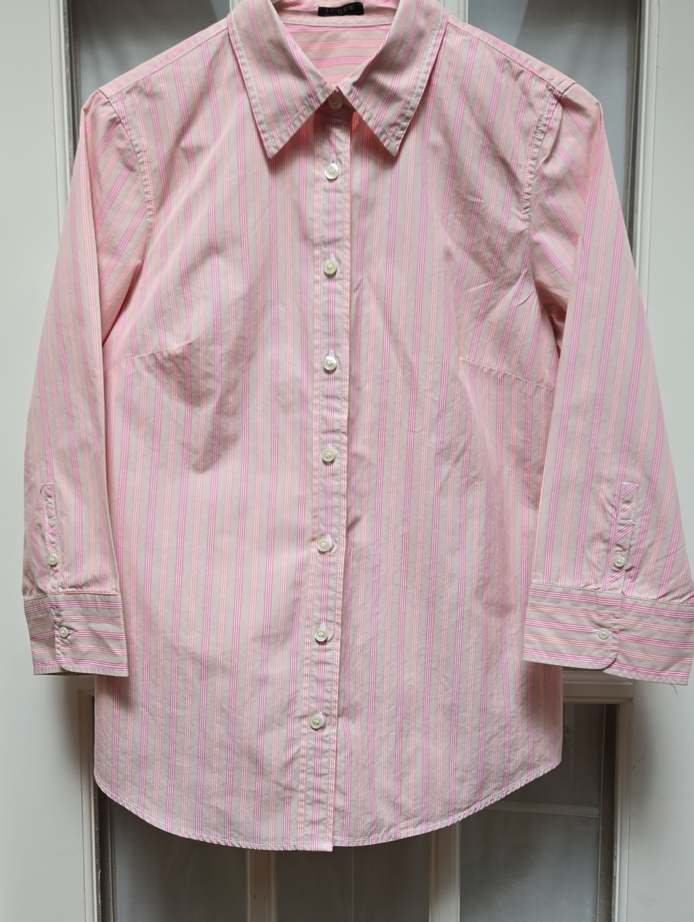 J. Crew  3/4 Sleeve Striped Button-Down Shirt